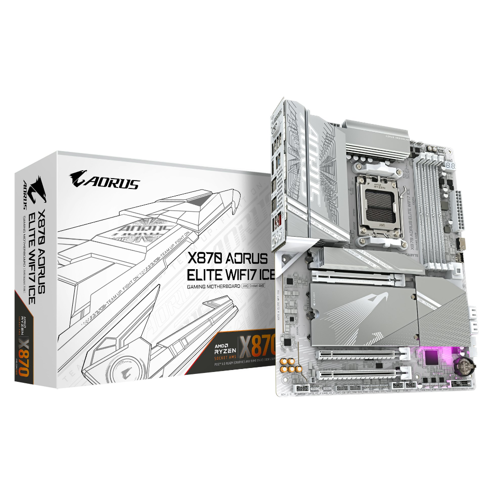 Gigabyte X870 Aorus Elite BE ICE DDR5 hvítt